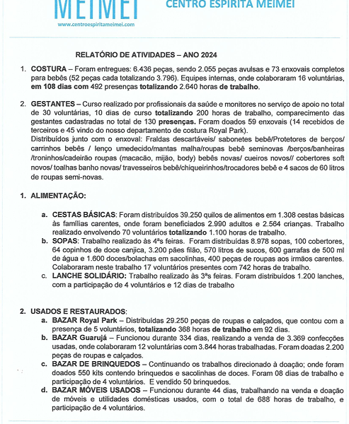 Relatório de Atividades 2024